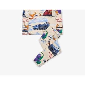 NEW BOOKS TO BED boy's steam train dream train pajamas in cream